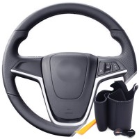 Оплетка на руль из «Premium» экокожи Opel Insignia A 2008-2013 г.в., Insignia CT 2009-2013 г.в. (для руля со штатной кожей, черная)
