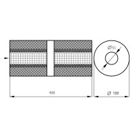Резонатор «belais» круглый Ø120 мм, c камерой длина 400 мм, труба Ø51 мм (нержавеющая сталь)