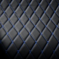 Экокожа стёганая «intipi» Diamond (чёрный/синий, ширина 1.35 м, толщина 5.85 мм)