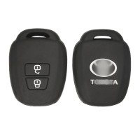 Чехол на ключ силиконовый для Toyota Vios 2013 г.в. (2 кнопки, чёрный)