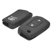 Чехол на ключ силиконовый для Toyota Corolla, Vios, Levin, Yaris (2 кнопки, чёрный)