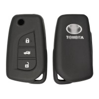 Чехол на ключ силиконовый для Toyota Camry, Corolla, Crown, Vios, RAV4, Levin, Reiz, Yaris, Highlander, Prado (чёрный)