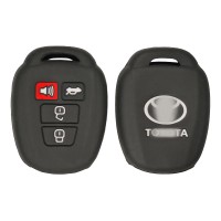 Чехол на ключ силиконовый для Toyota Vios 2013 г.в. (4 кнопки, чёрный)