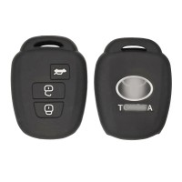 Чехол на ключ силиконовый для Toyota Vios 2013 г.в. (3 кнопки, чёрный)