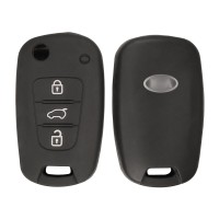 Чехол на ключ силиконовый для KIA K2, K5, Sportage (3 кнопки, чёрный)
