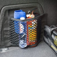 Сетка в багажник автомобиля на липучке, багажный карман (чёрная, 25*60 см)