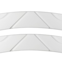 Защитные накладки на колесные арки, противоударные (белые, 390*38*8 мм, 2 штуки в наборе)