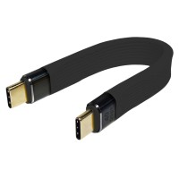 Кабель короткий сверхскоростной TYPE-C Thunderbolt «belais» (40 Gbps, 100W, USB 4.0, 13 см, чёрный)