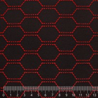 🔴 Жаккард «Строчка» на поролоне чёрно-красный, остаток 60*55 см (#19284, -80%) #178