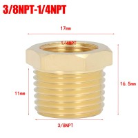 Переходник латунный 3/8 NPT (папа) - 1/4 NPT (мама)