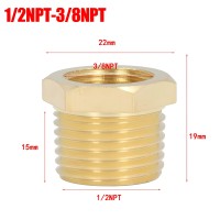 Переходник латунный 1/2 NPT (папа) - 3/8 NPT (мама)