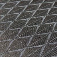 Жаккард оригинальный «Ромб» на поролоне (чёрно-серый, ширина 1,6 м., толщина 3 мм.) огневое триплирование