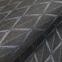 Жаккард оригинальный «Ромб» на поролоне (чёрно-серый, ширина 1,6 м., толщина 3 мм.) огневое триплирование