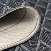 Жаккард оригинальный «Ромб» на поролоне (чёрно-серый, ширина 1,6 м., толщина 3 мм.) огневое триплирование