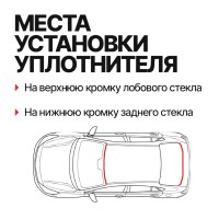 Уплотнитель лобового стекла универсальный (1,5 метра, чёрный)