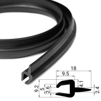 Уплотнитель лобового стекла универсальный (1,5 метра, чёрный)