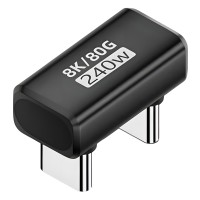 Адаптер TYPE-C Thunderbolt U-образный 180° «belais» m-m (80 Gbps, 240W, USB 4.0, 8K@60Hz)