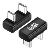 Адаптер TYPE-C Thunderbolt U-образный 180° «belais» m-m (80 Gbps, 240W, USB 4.0, 8K@60Hz)