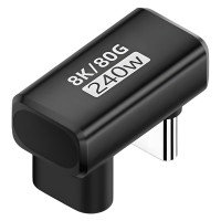 Адаптер TYPE-C Thunderbolt U-образный 180° «belais» m-f (80 Gbps, 240W, USB 4.0, 8K@60Hz)