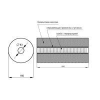 Глушитель «belais» прямоточный, вход Ø63 мм - выход Ø63 мм, круг 160 мм, длина 450 мм (нержавеющая сталь)