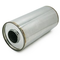 Глушитель «belais» прямоточный, вход Ø63 мм - выход Ø63 мм, круг 160 мм, длина 450 мм (нержавеющая сталь)