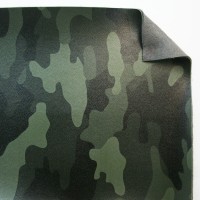 🔴 Экокожа на микрофибре для рулей «Camouflage» (зелёный, ширина 1,4 м., толщина 1,75 мм.) ОСТАТОК (#18472, -70%) #811