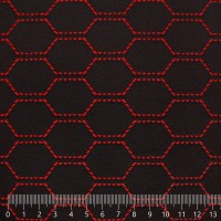 🔴 Жаккард «Строчка» на поролоне чёрно-красный, остаток 60*55 см (#19284, -80%) #178