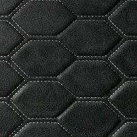 🔴 Замша искусственная стёганая «intipi» Snake (чёрный/бежевый, ширина 1.35 м, толщина 5.9 мм) Остаток (#15745, -30%) #716