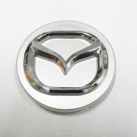 Колпачек колеса "Mazda" (56мм) серый с хромом Ma-3