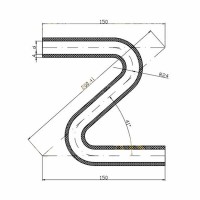 Силиконовый армированный гиб Z-образный Ø12 мм