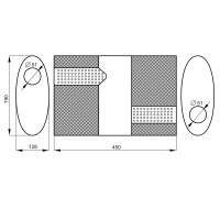 Глушитель «POL» Z - строение с камерой и поджатием, вход Ø51 мм - выход Ø51 мм, овал 190*128 мм, длина 450 мм (алюминизированная сталь) [102AL]