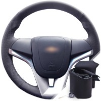 Оплетка на руль из натуральной кожи Chevrolet Cobalt II 2011-2016 г.в. (для руля без штатной кожи, черная)