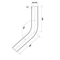 Труба гнутая Ø45 угол 45°, длина 400 мм (алюминизированная сталь)