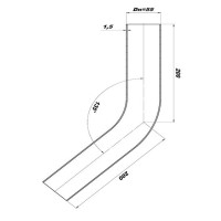 Труба гнутая Ø55, угол 45° (алюминизированная сталь)