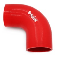 Силиконовый патрубок 90° Ø64 мм (RED)
