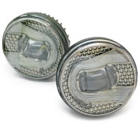 Фары светодиодные противотуманные 17W 6000K+ходовые огни 5W 90*43*90 мм 12/24V (Toyota,Ford,Nissan)