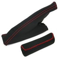 Ручка ручного тормоза с чехлом для Лада Гранта, Калина, Datsun (красная строчка)