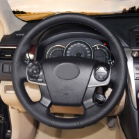 Оплетка на руль из «Premium» экокожи Toyota Camry 2011-2014 г.в. (черная)