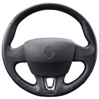 Оплетка на руль из «Premium» экокожи Renault Fluence ZE 2009-2016 г.в. (черная)