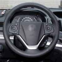 Оплетка на руль из «Premium» экокожи Honda CR-V 2012-2016 г.в. (черная)