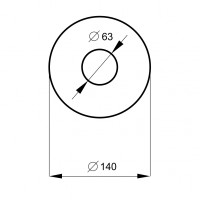 Донце глушителя круглое Ø140 мм, отверстие Ø63 мм (нержавеющая сталь)