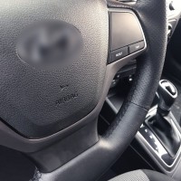 Оплетка на руль из натуральной кожи Hyundai Elantra VI 2015-2018 г.в. (для руля без штатной кожи, черная)