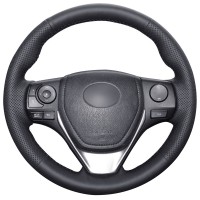 Оплетка на руль из «Premium» экокожи Toyota RAV 4 2012-2019 г.в. (для руля без штатной кожи, черная)