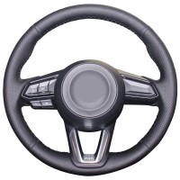 Оплетка на руль из «Premium» экокожи Mazda 6 2017-2019 г. в. (для руля без штатной кожи, черная)