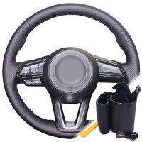 Оплетка на руль из «Premium» экокожи Mazda CX-5 2017-2019 г. в. (для руля без штатной кожи, черная)