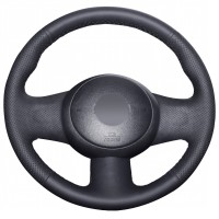 Оплетка на руль из «Premium» экокожи Nissan Almera 2013 г.в. (для руля без штатной кожи, черная)